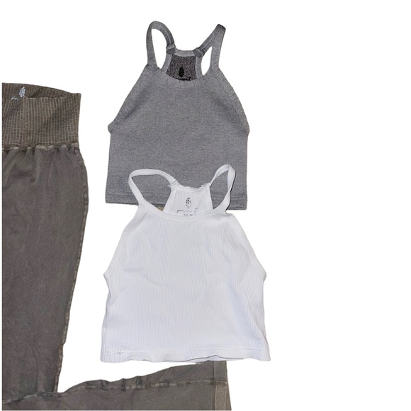 NEW [3-Pc] Free People Movement Good Karma Flare Leggings, & 2 Crop tops - Picture 3 of 6